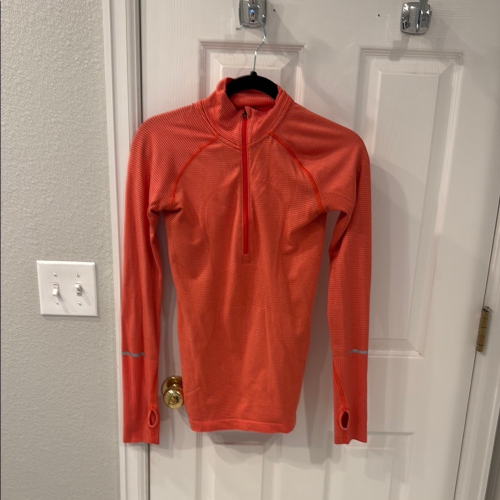 Lululemon Orange Quarter-Zip Pullover